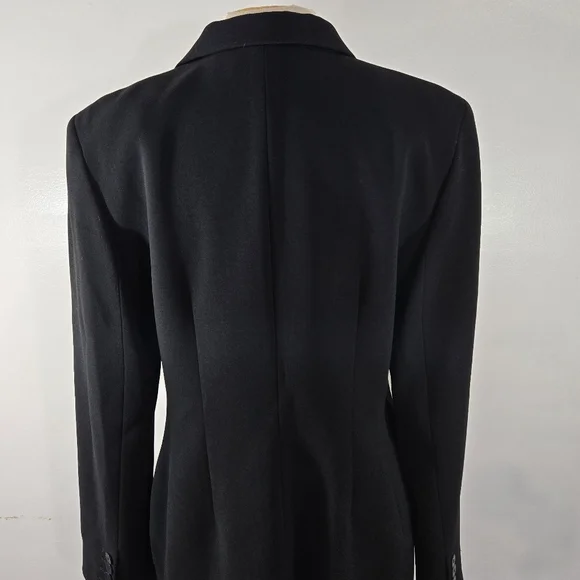 Kate Hill Black 2 Button Shoulder Pad Jacket Blazer size 12 - Picture 5 of 10